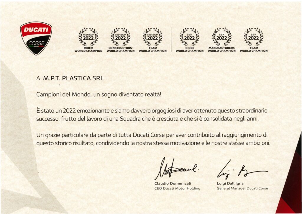 MPT Plastica News Ducati