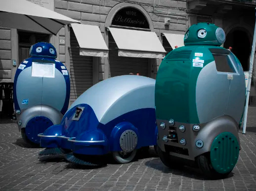 DustCart robot spazzino Istituto di BioRobotica S. Anna PET riciclato